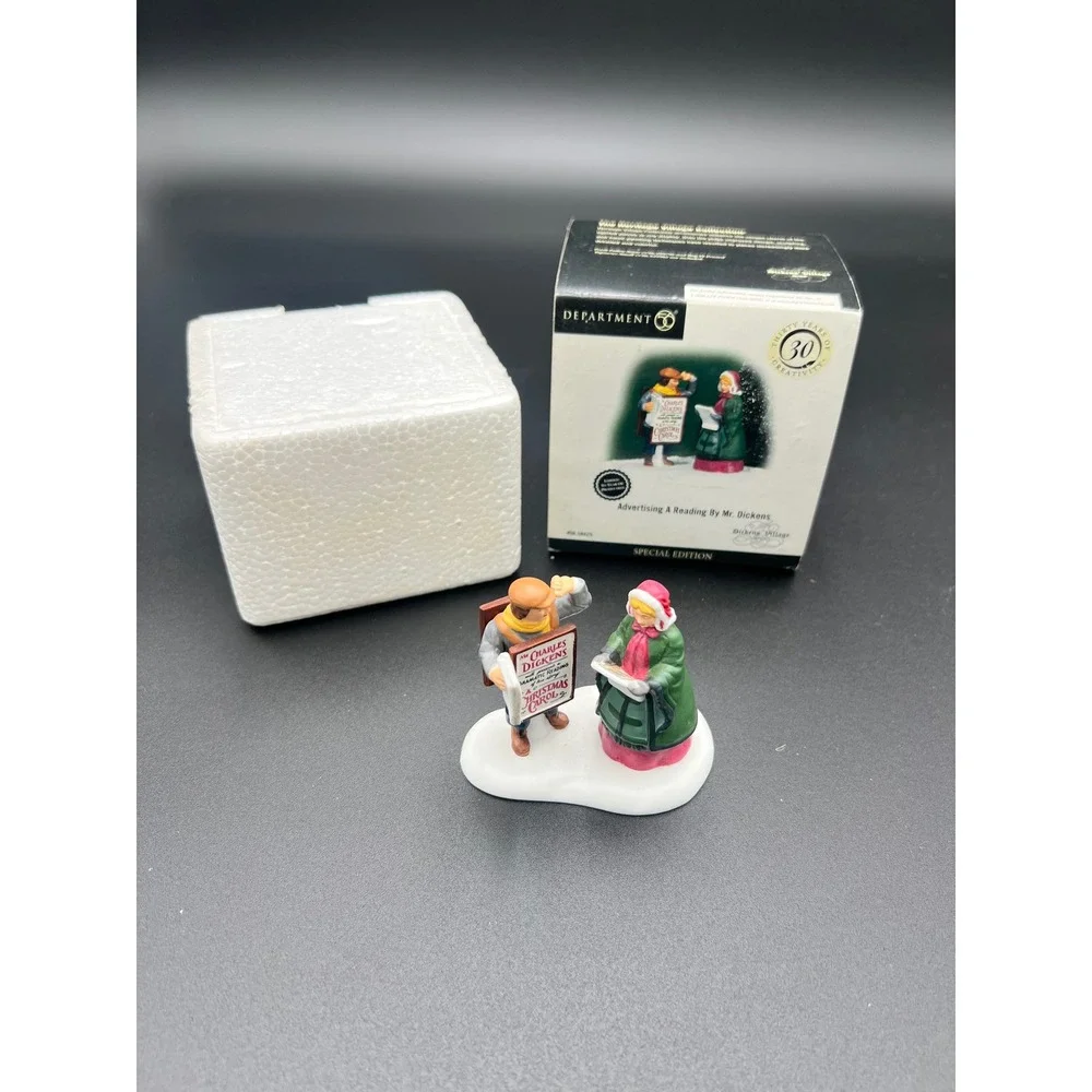 Dept 56 Dickens Village Advertising A Reading By Mr. Dickens 56.58425 Figurine